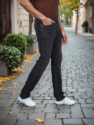 Celio* Cotton Slim Fit Black Jean