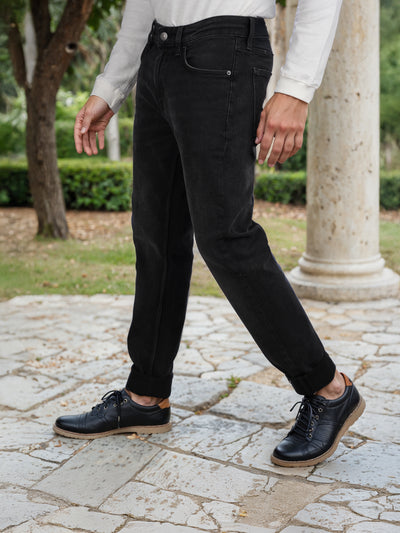 Celio* Cotton-Blend Slim Fit Black Jean