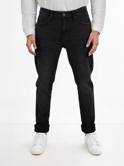 Celio* Cotton-Blend Slim Fit Black Jean