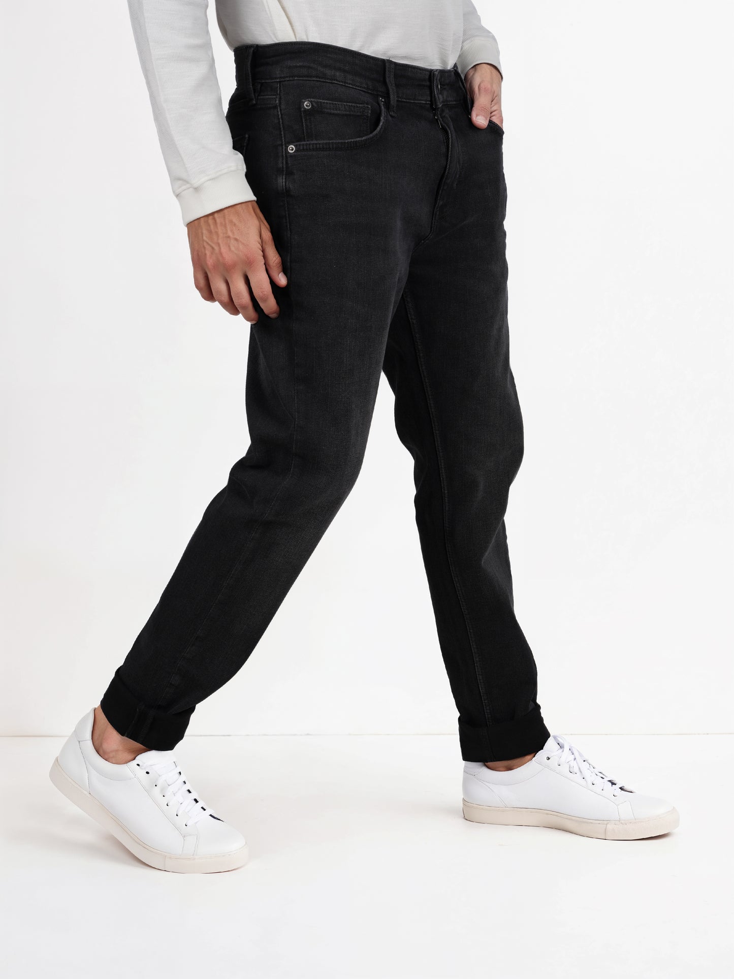 Celio* Cotton-Blend Slim Fit Black Jean
