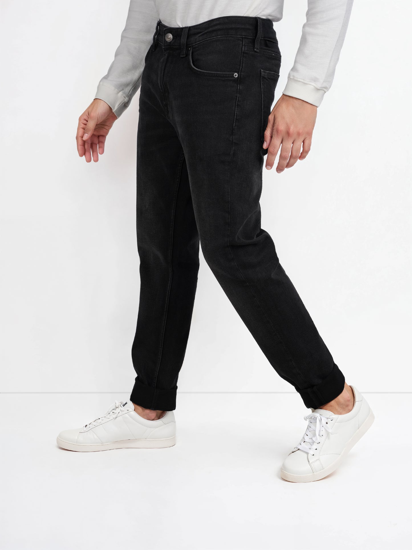 Celio* Cotton-Blend Slim Fit Black Jean