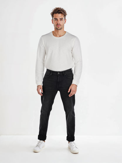 Celio* Cotton-Blend Slim Fit Black Jean