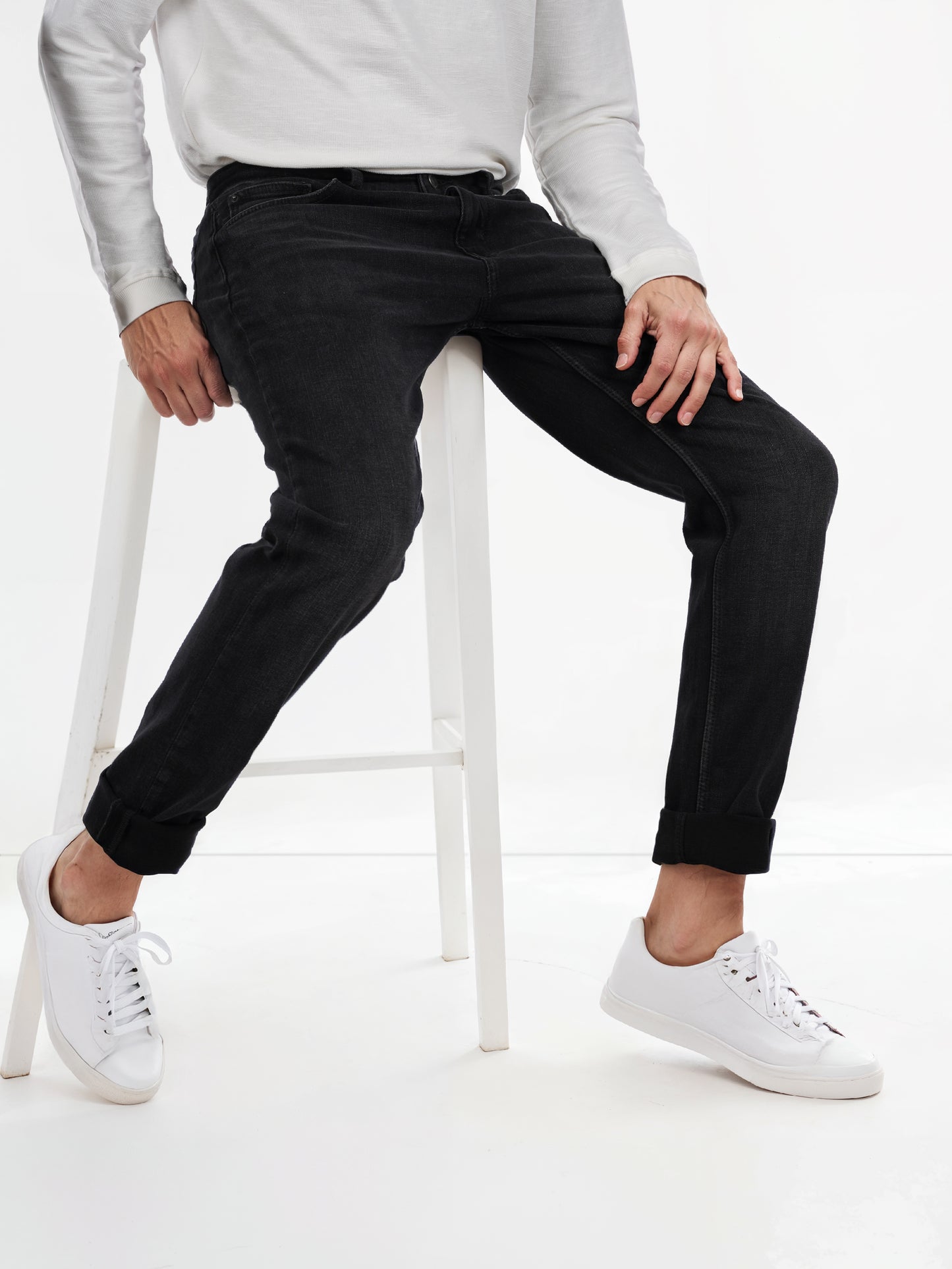 Celio* Cotton-Blend Slim Fit Black Jean