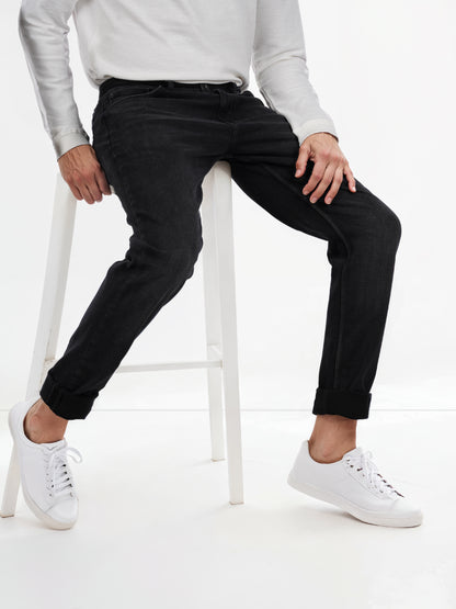 Celio* Cotton-Blend Slim Fit Black Jean