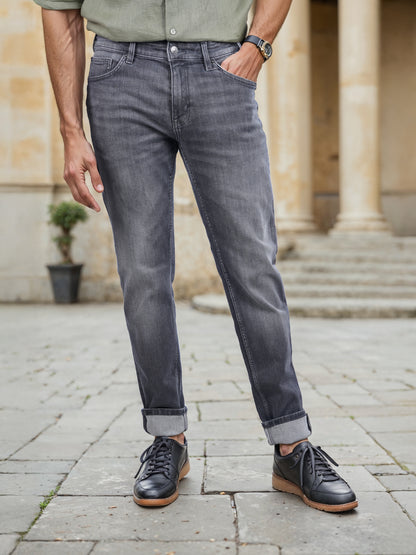 Celio* Cotton-Blend Slim Fit Grey Jean