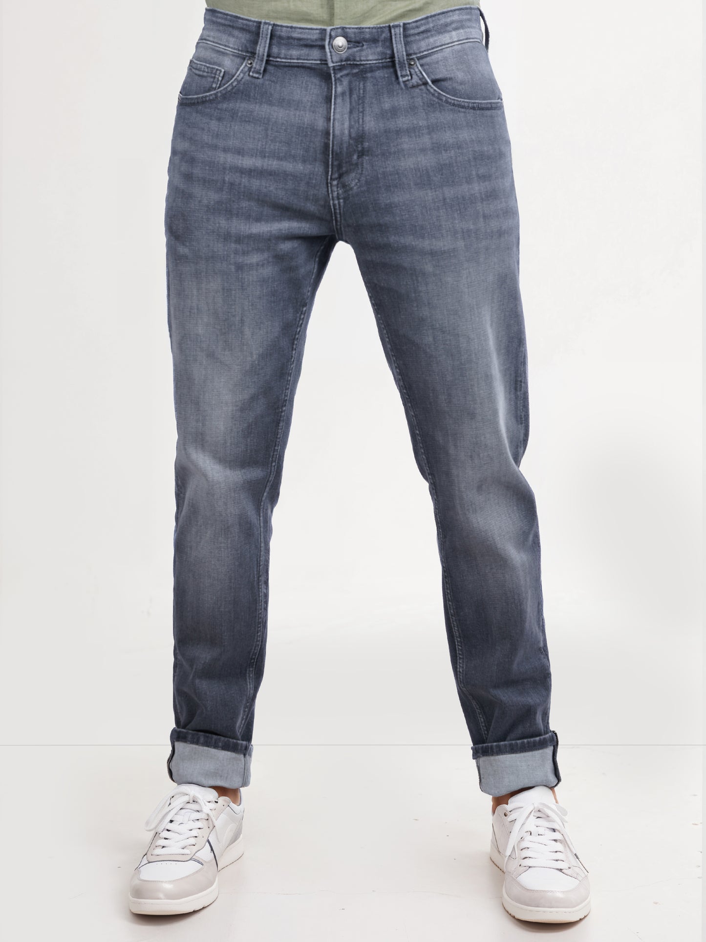 Celio* Cotton-Blend Slim Fit Grey Jean