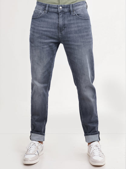 Celio* Cotton-Blend Slim Fit Grey Jean