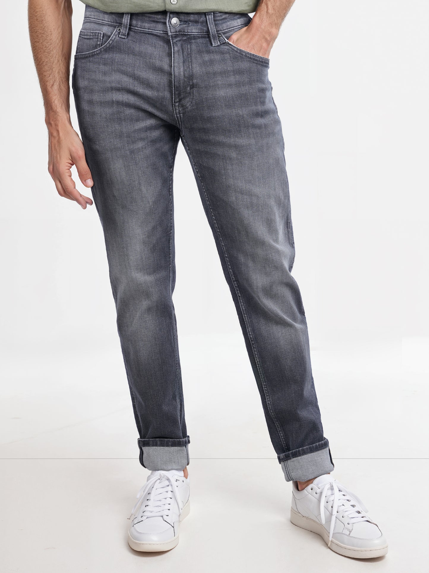 Celio* Cotton-Blend Slim Fit Grey Jean