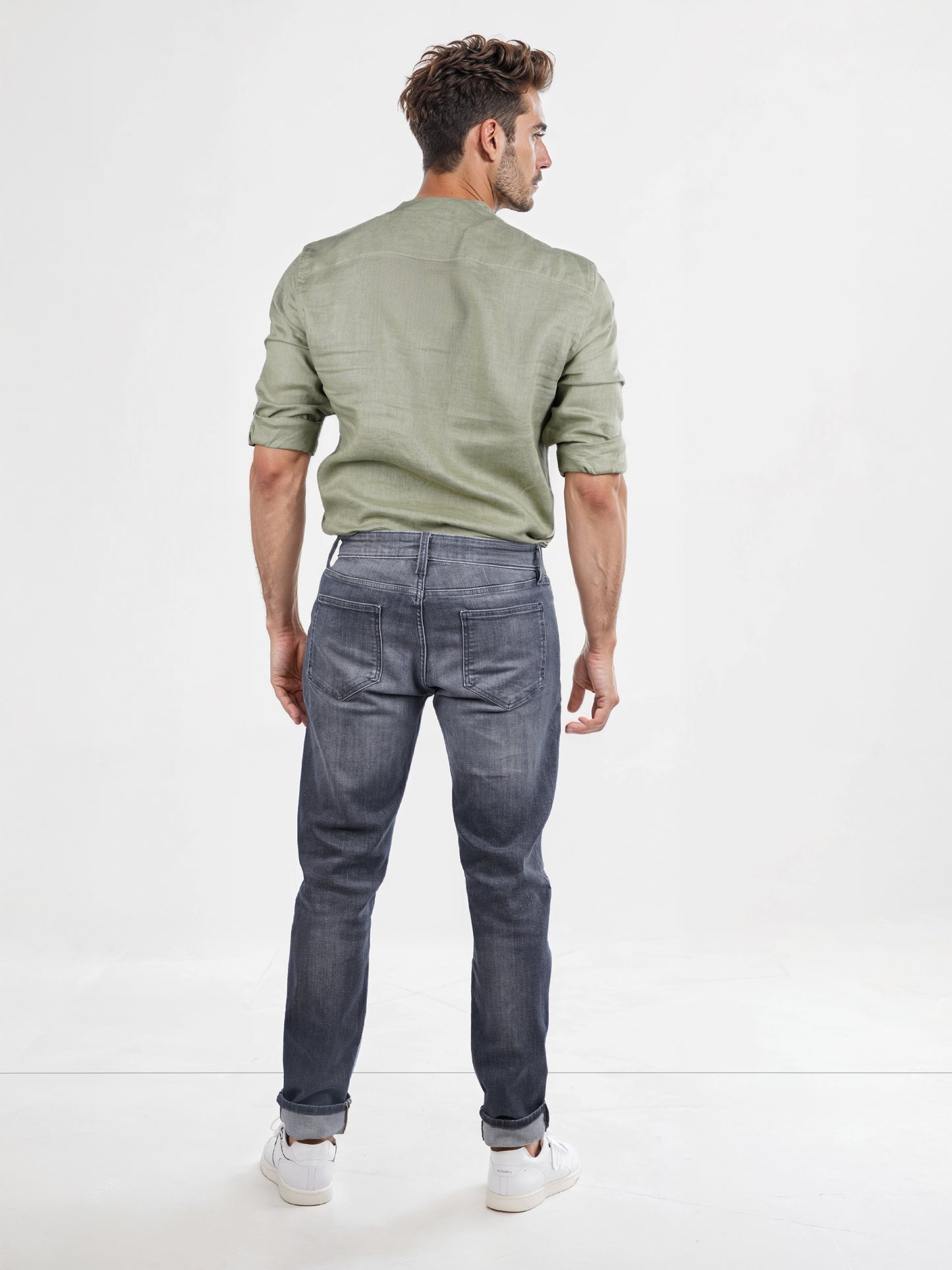 Celio* Cotton-Blend Slim Fit Grey Jean