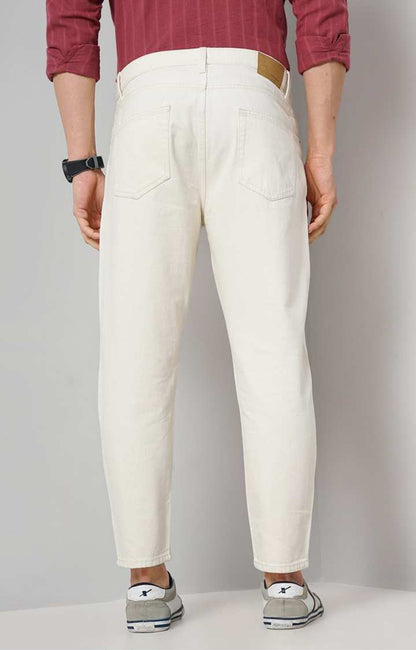 Cream Relaxed Fit Jeans