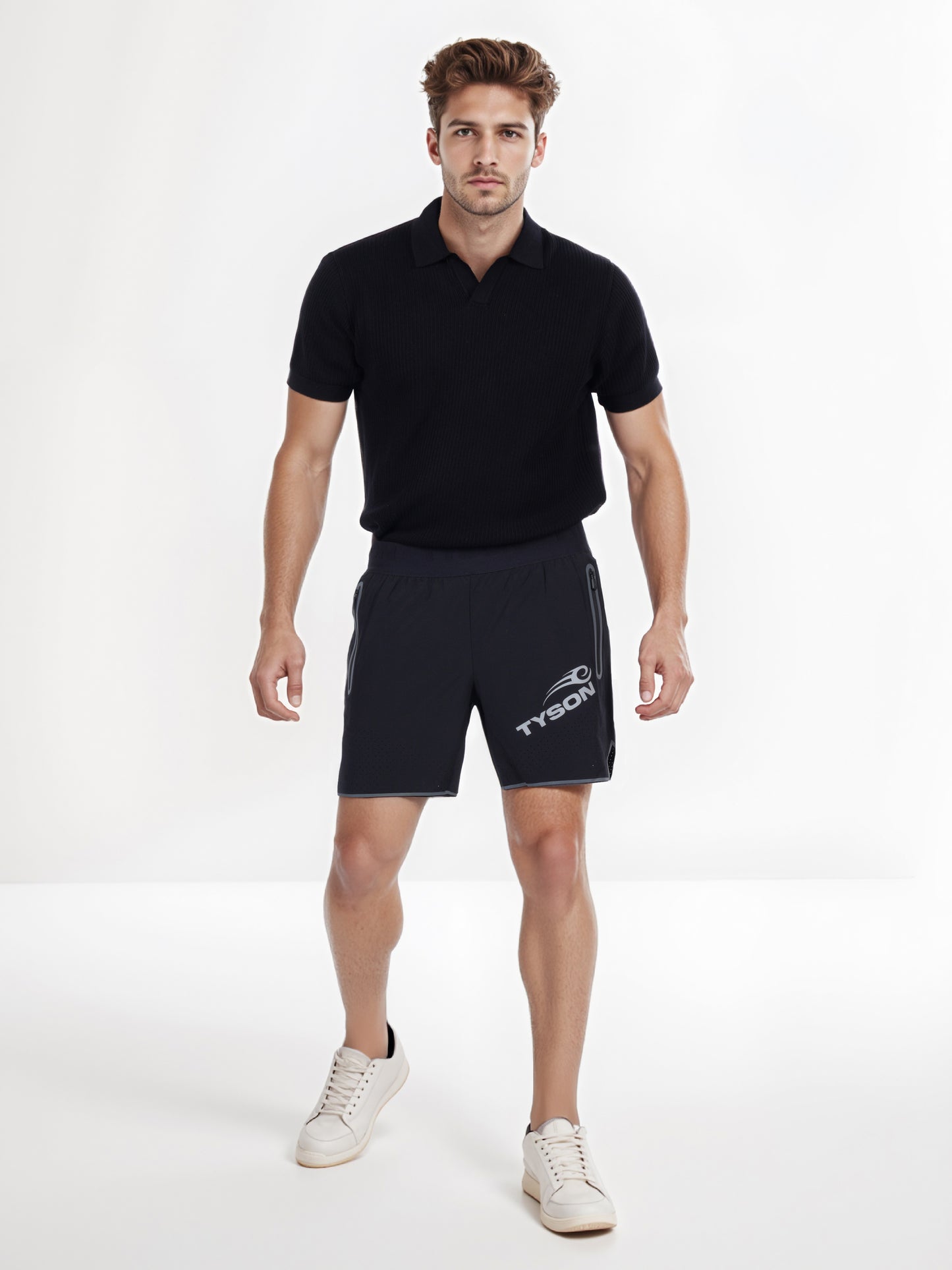 Celio* Men Black Printed Regular Fit Polyester Tyson Shorts