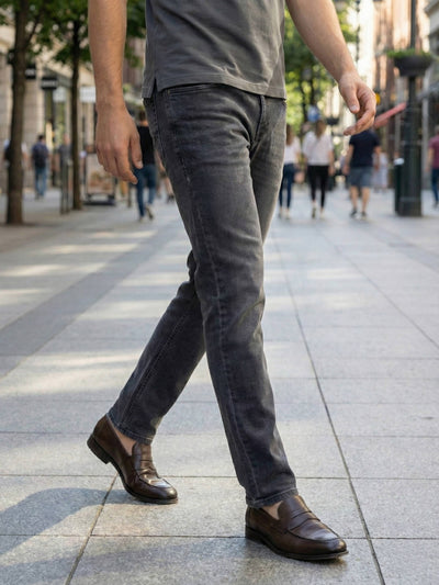 Celio* Men Grey Solid Straight Fit Cotton Jeans