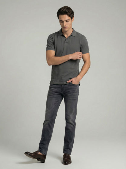 Celio* Men Grey Solid Straight Fit Cotton Jeans