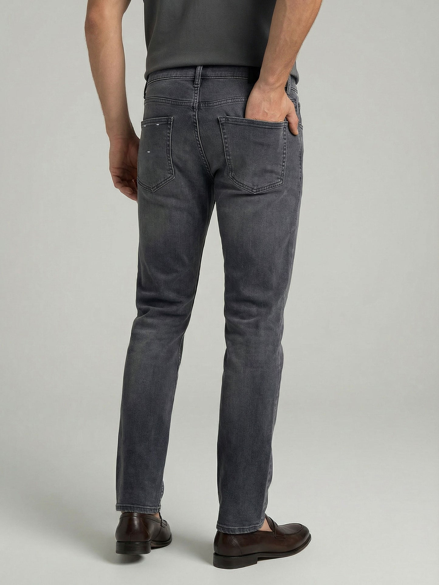 Celio* Men Grey Solid Straight Fit Cotton Jeans