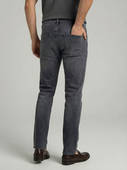 Celio* Men Grey Solid Straight Fit Cotton Jeans