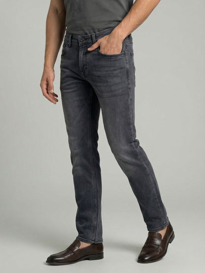 Celio* Men Grey Solid Straight Fit Cotton Jeans