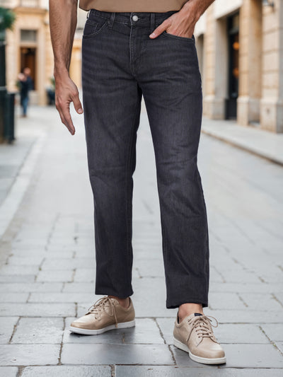 Celio* Polyester-Blend Straight Fit Grey Jean