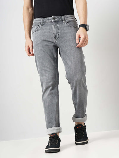 Celio* Cotton Straight Fit Grey Jean