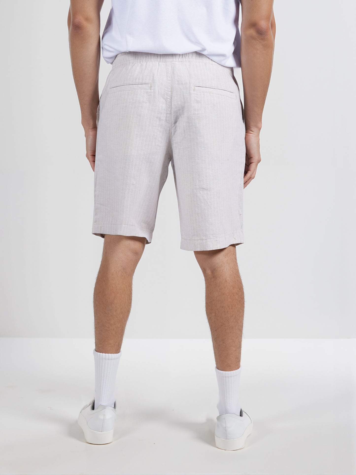 Celio* Men Beige Solid Regular Fit Linen Shorts