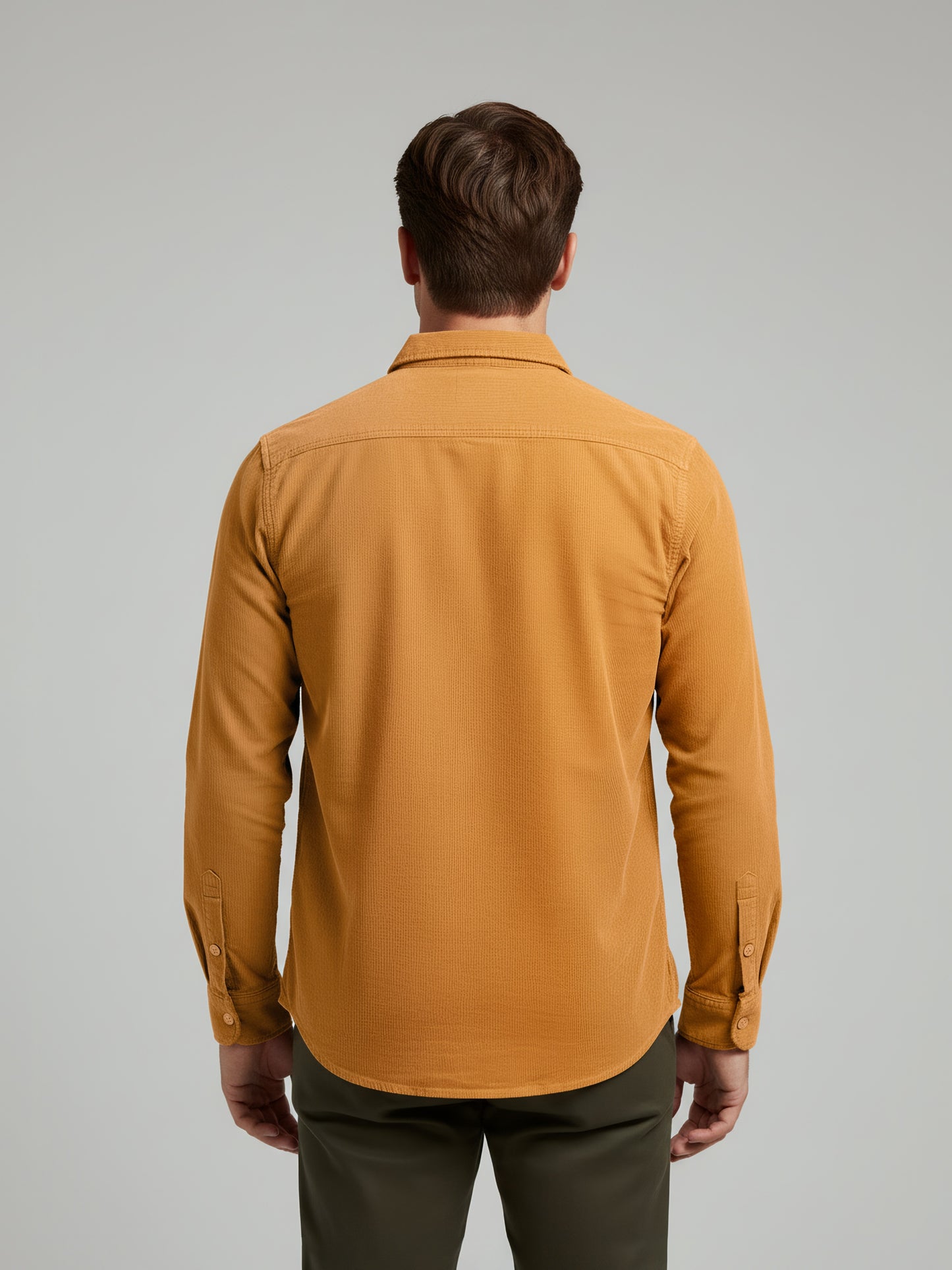 Celio* Men Mustard Solid Regular Fit Cotton Shirts