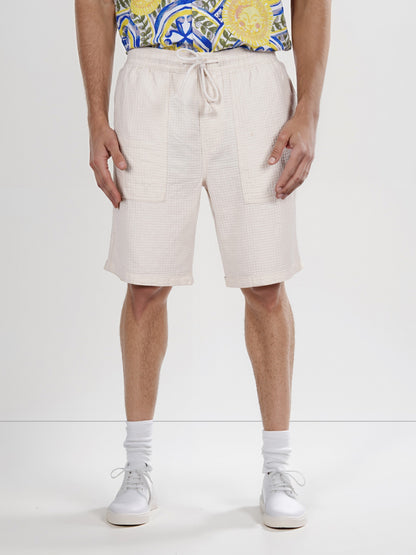 Celio* Cotton Regular Fit Beige Bermuda