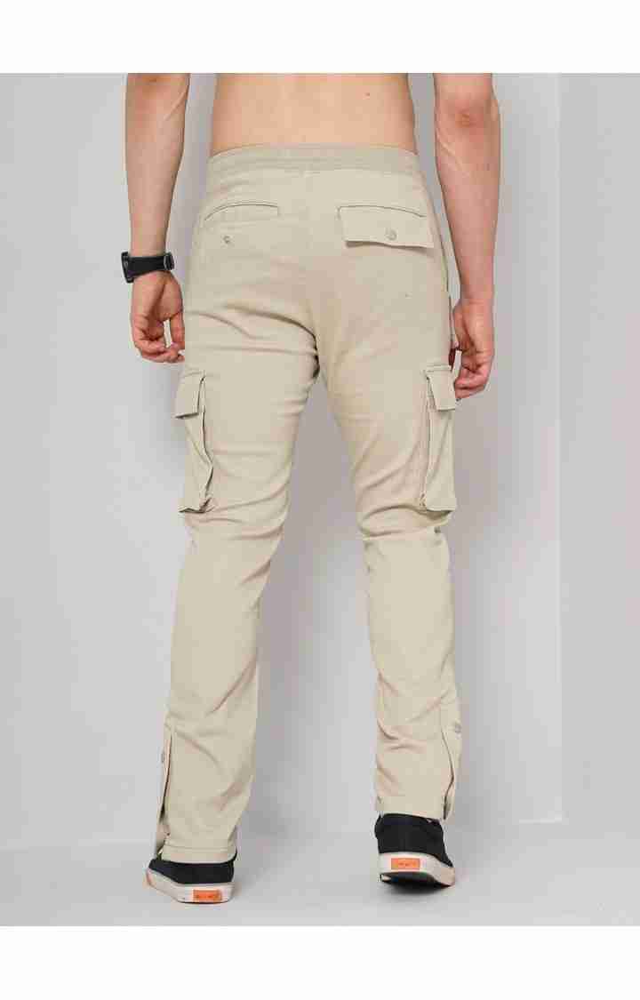 Beige Regular Fit Trousers