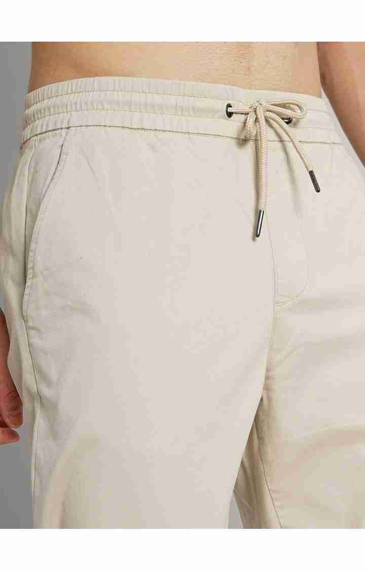 Beige Slim Fit Trousers