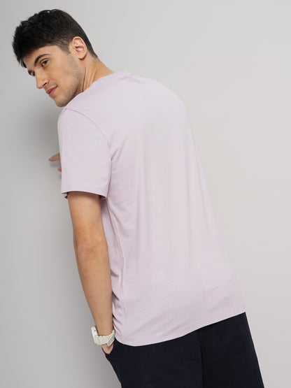 Purple Solid Cotton T-shirt