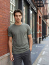 Celio* Men Green Solid Straight Fit Cotton T-Shirts