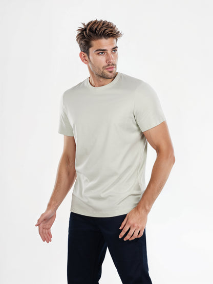Celio* Solid Regular Fit Cotton Green T-Shirt