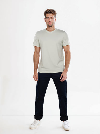 Celio* Solid Regular Fit Cotton Green T-Shirt