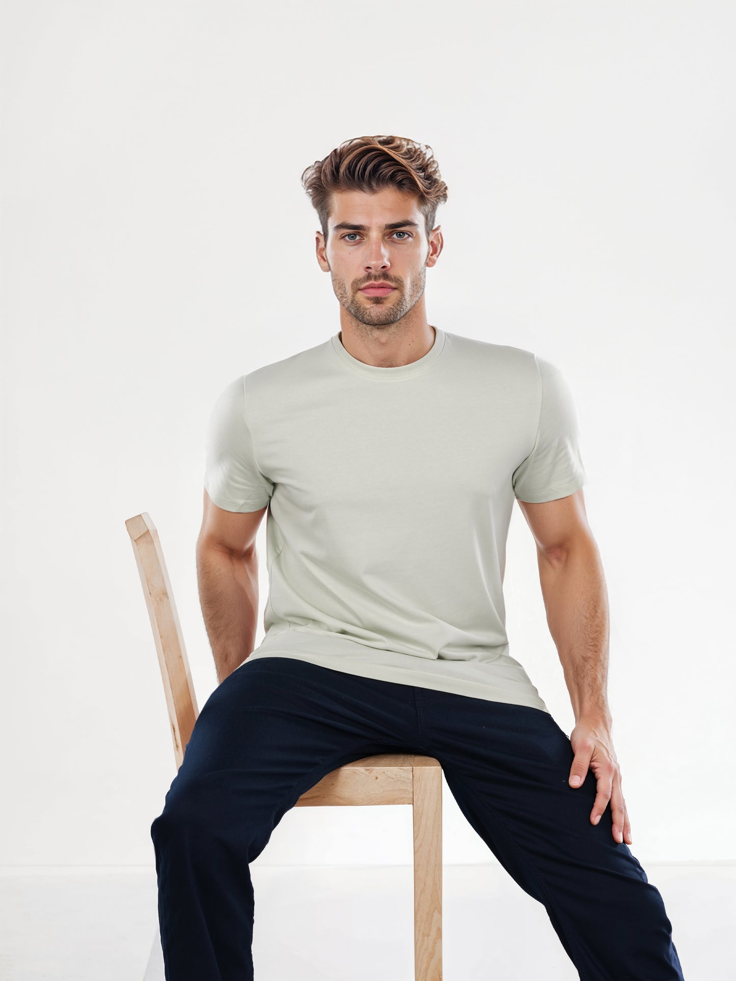 Celio* Solid Regular Fit Cotton Green T-Shirt