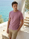 Celio* Men Mauve Solid Straight Fit Cotton T-Shirts