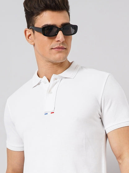 White Solid Cotton T-Shirt