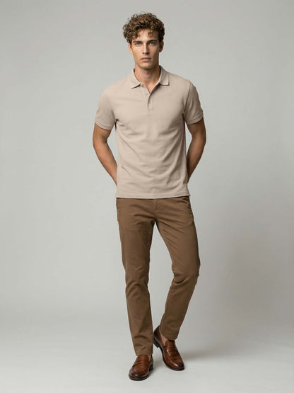 Celio* Men Beige Solid Regular Fit Cotton T-Shirts