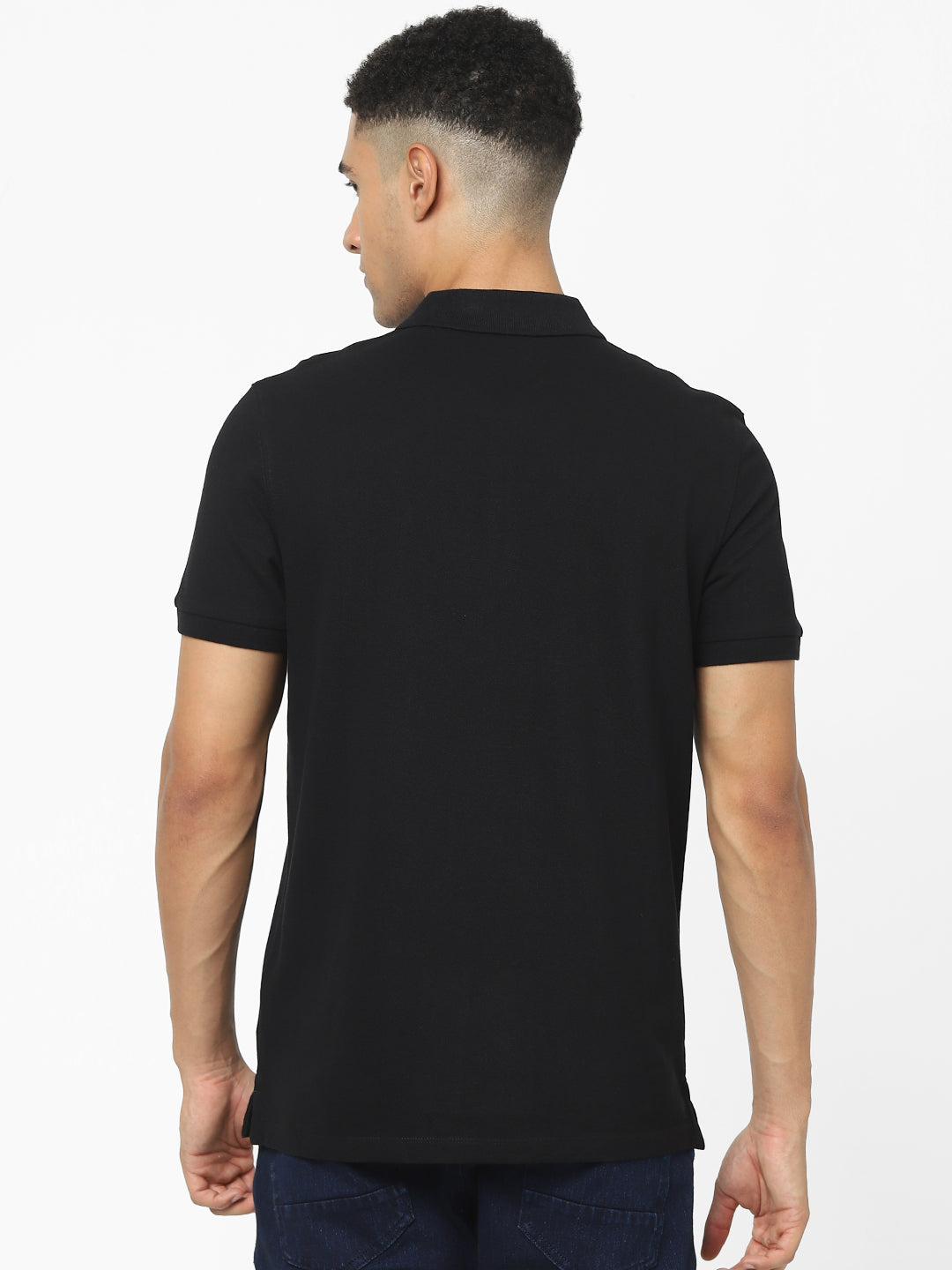 Celio Mens Black Solid Regular Fit Cotton T-Shirts