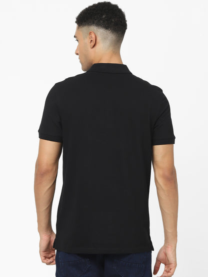 Celio Mens Black Solid Regular Fit Cotton T-Shirts