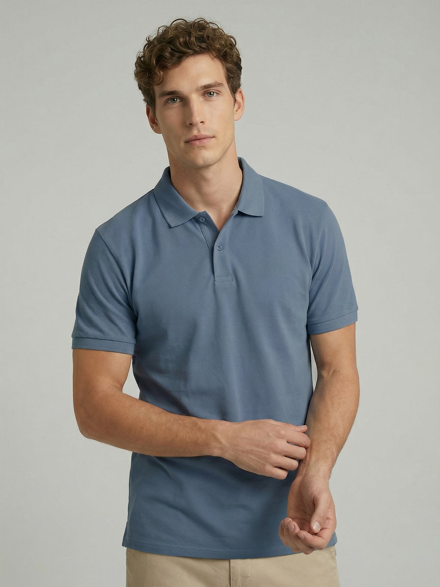 Celio Mens Blue Solid Regular Fit Cotton T-Shirts