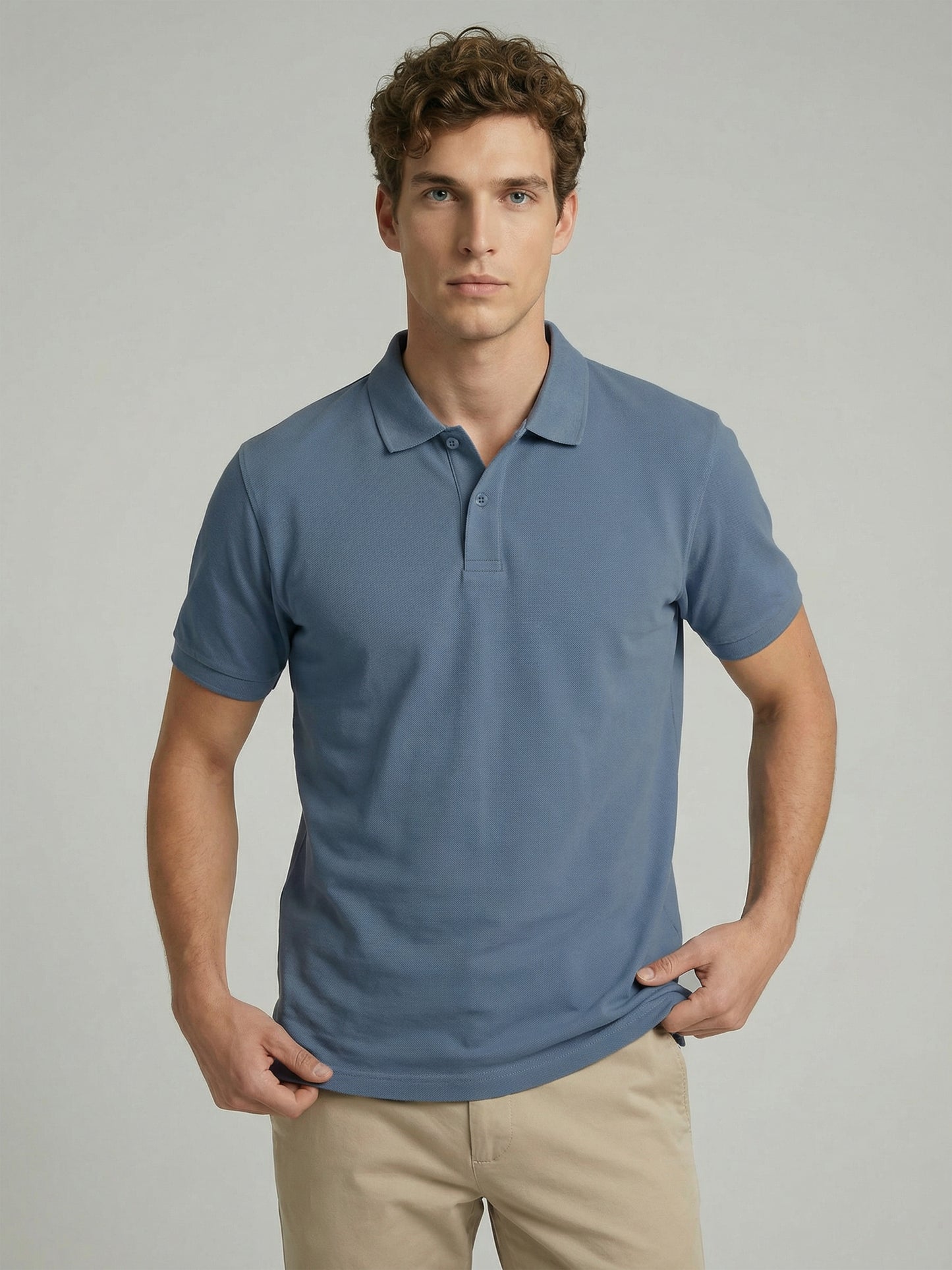 Celio Mens Blue Solid Regular Fit Cotton T-Shirts