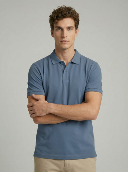 Celio Mens Blue Solid Regular Fit Cotton T-Shirts