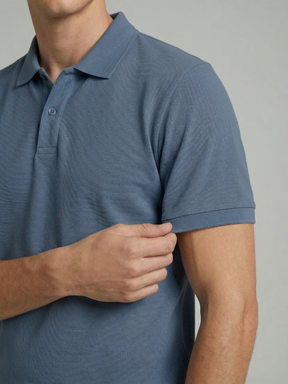 Celio Mens Blue Solid Regular Fit Cotton T-Shirts