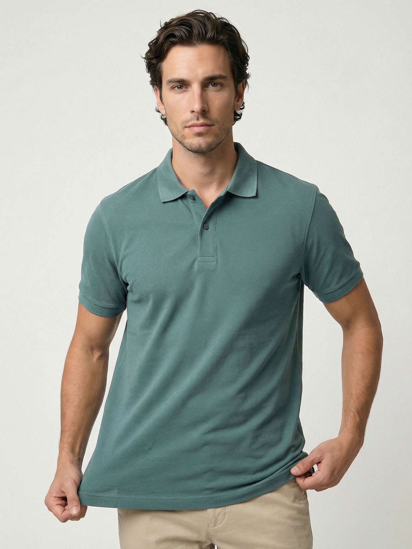 Celio Men Green Solid Regular Fit Cotton T-Shirts