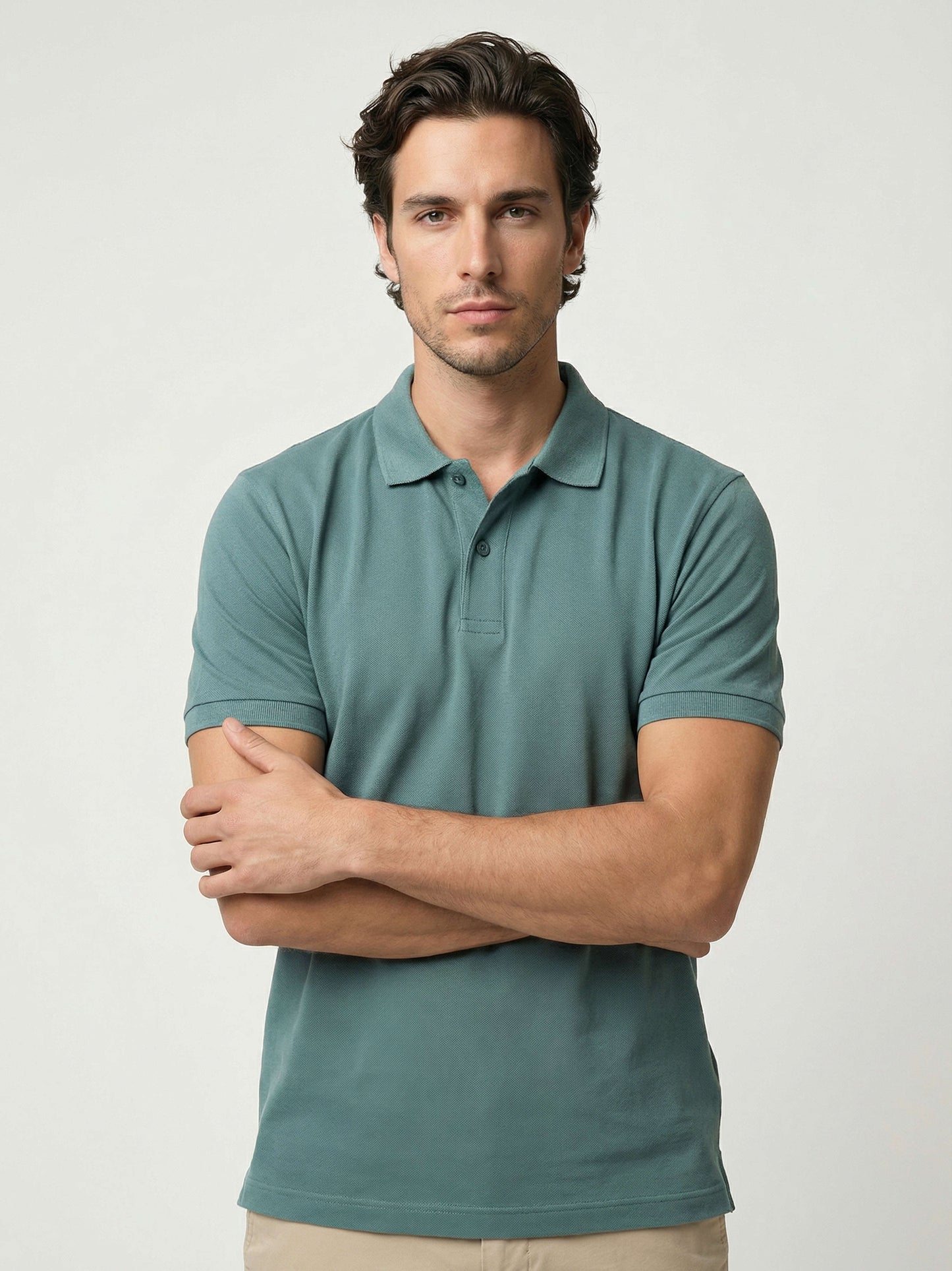 Celio Men Green Solid Regular Fit Cotton T-Shirts