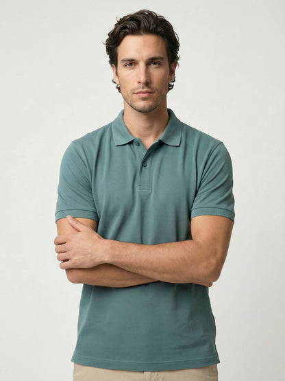 Celio Men Green Solid Regular Fit Cotton T-Shirts