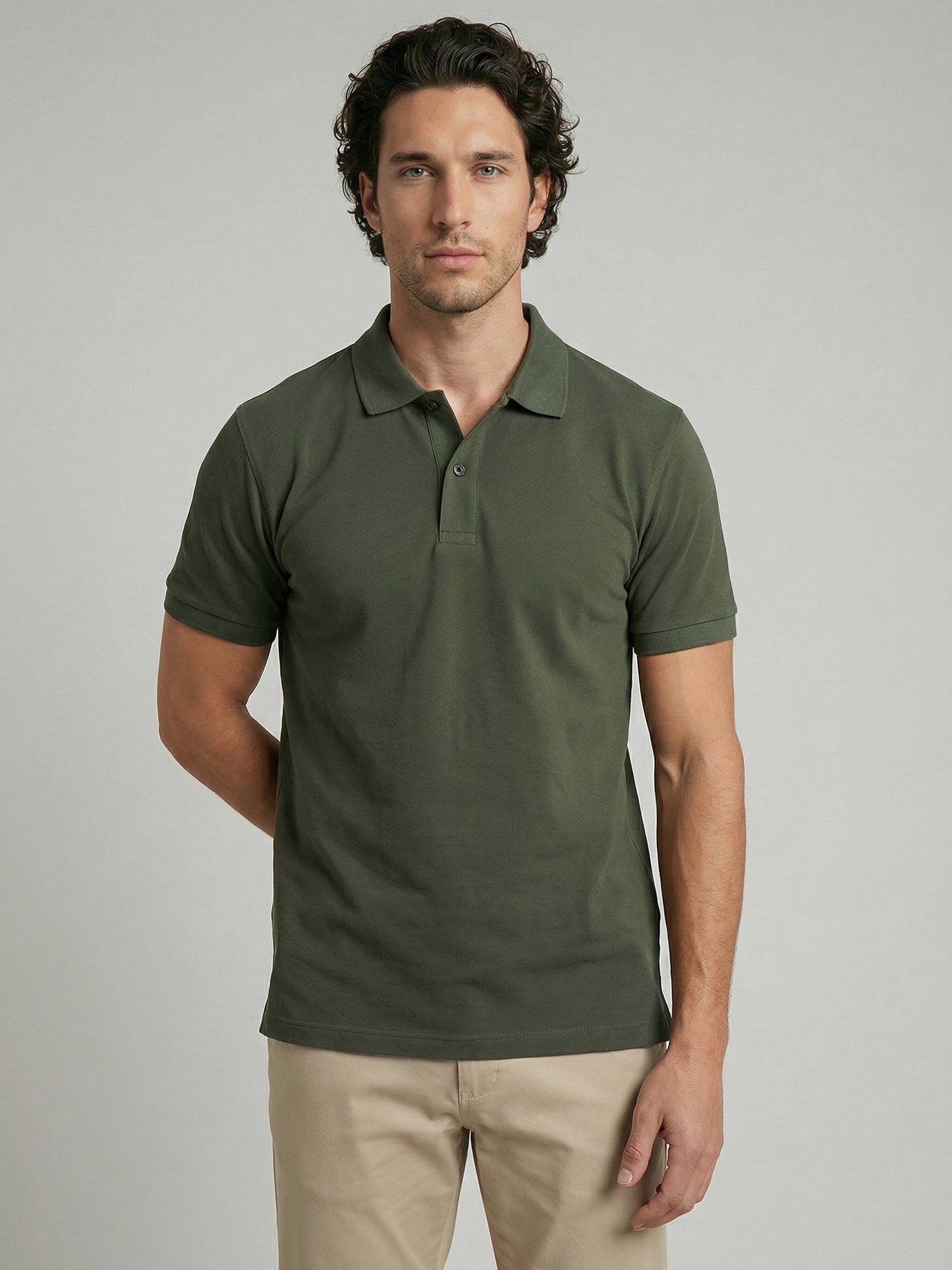 Celio Men Olive Solid Regular Fit Cotton T-Shirts