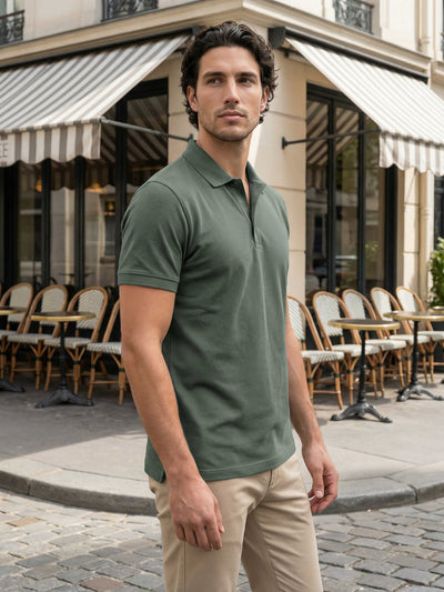 Celio Men Olive Solid Regular Fit Cotton T-Shirts