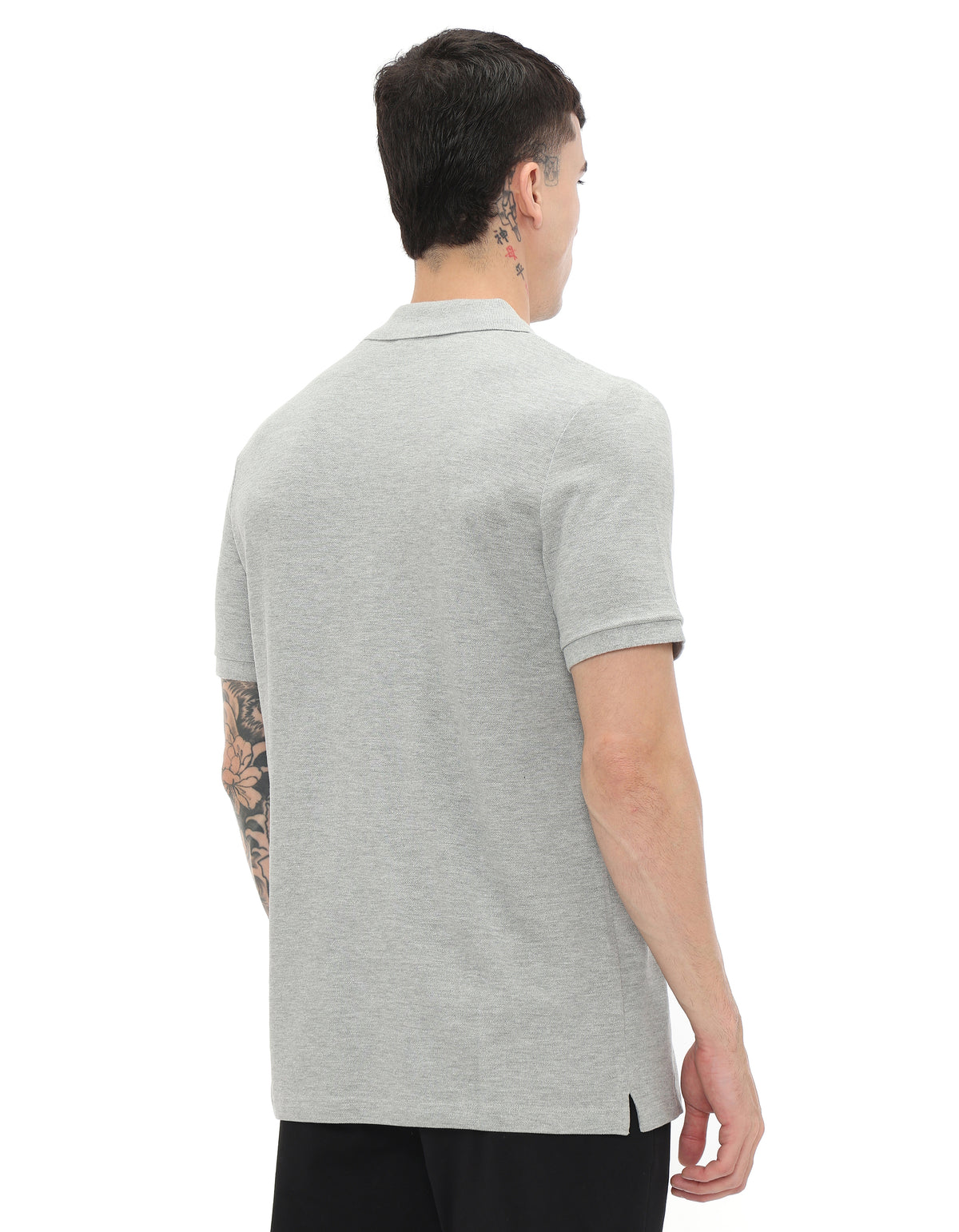 Regular Fit 100% Cotton Solid Polo Tshirts - Grey