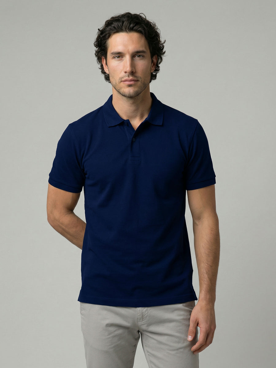 Celio Men Navy Blue Solid Regular Fit Cotton T-Shirts