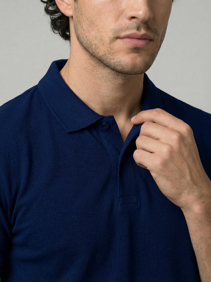Celio Men Navy Blue Solid Regular Fit Cotton T-Shirts