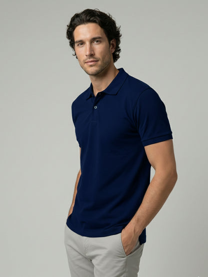 Celio Men Navy Blue Solid Regular Fit Cotton T-Shirts